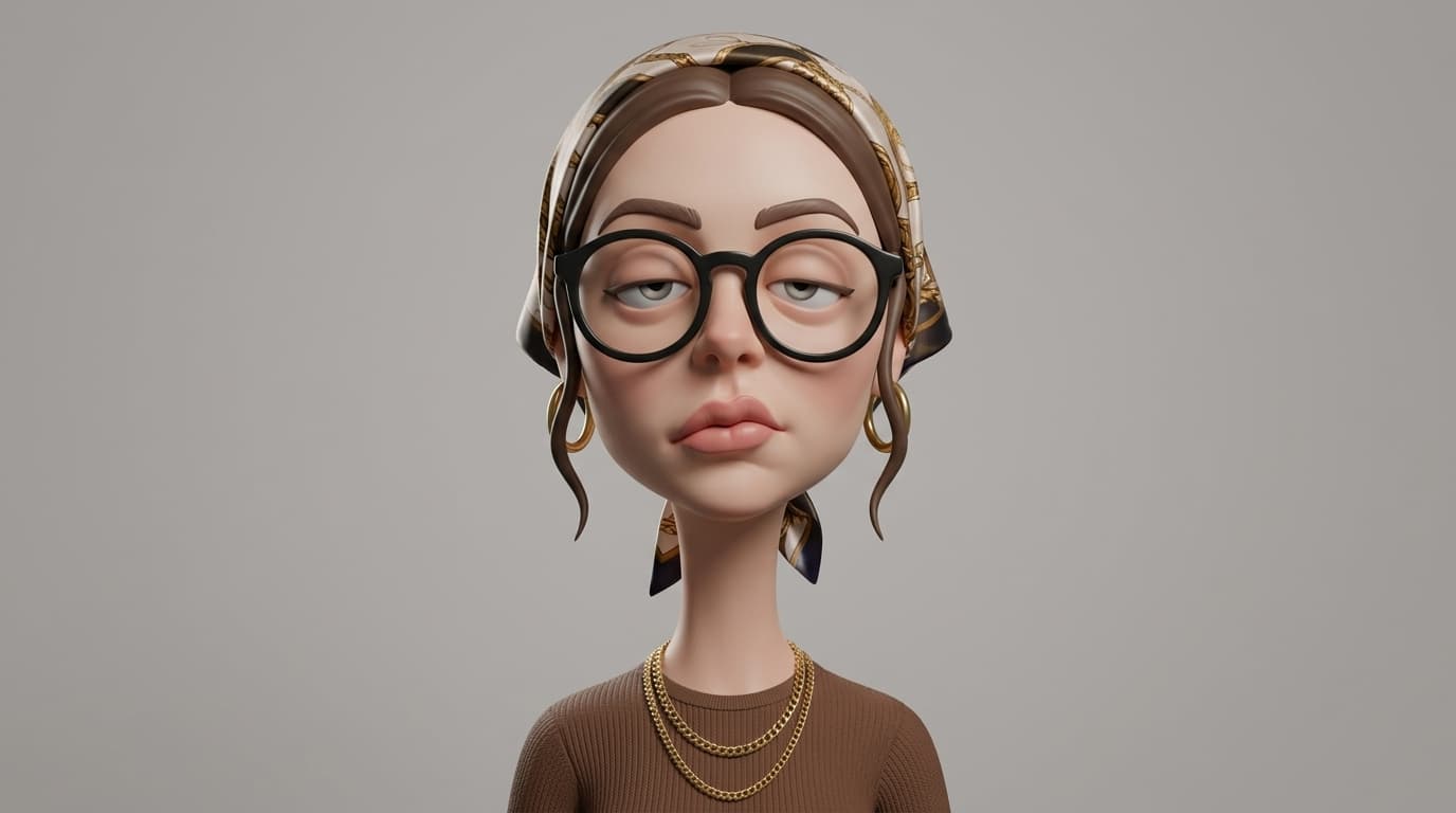 Exaggerated 3D Caricature Character Portrait