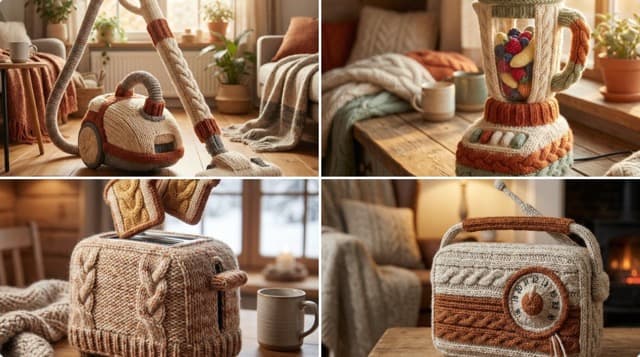Hand-Knitted Object with Scandinavian Hygge Aesthetic