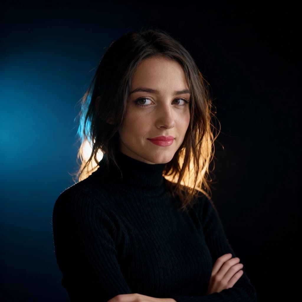Studio Portrait with Cinematic Lighting and Contrast