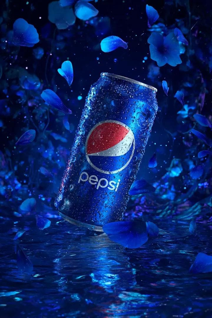 Pepsi Can Floating with Cosmic Petals