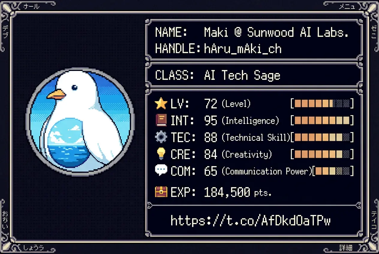 RPG Character Status Screen Business Card