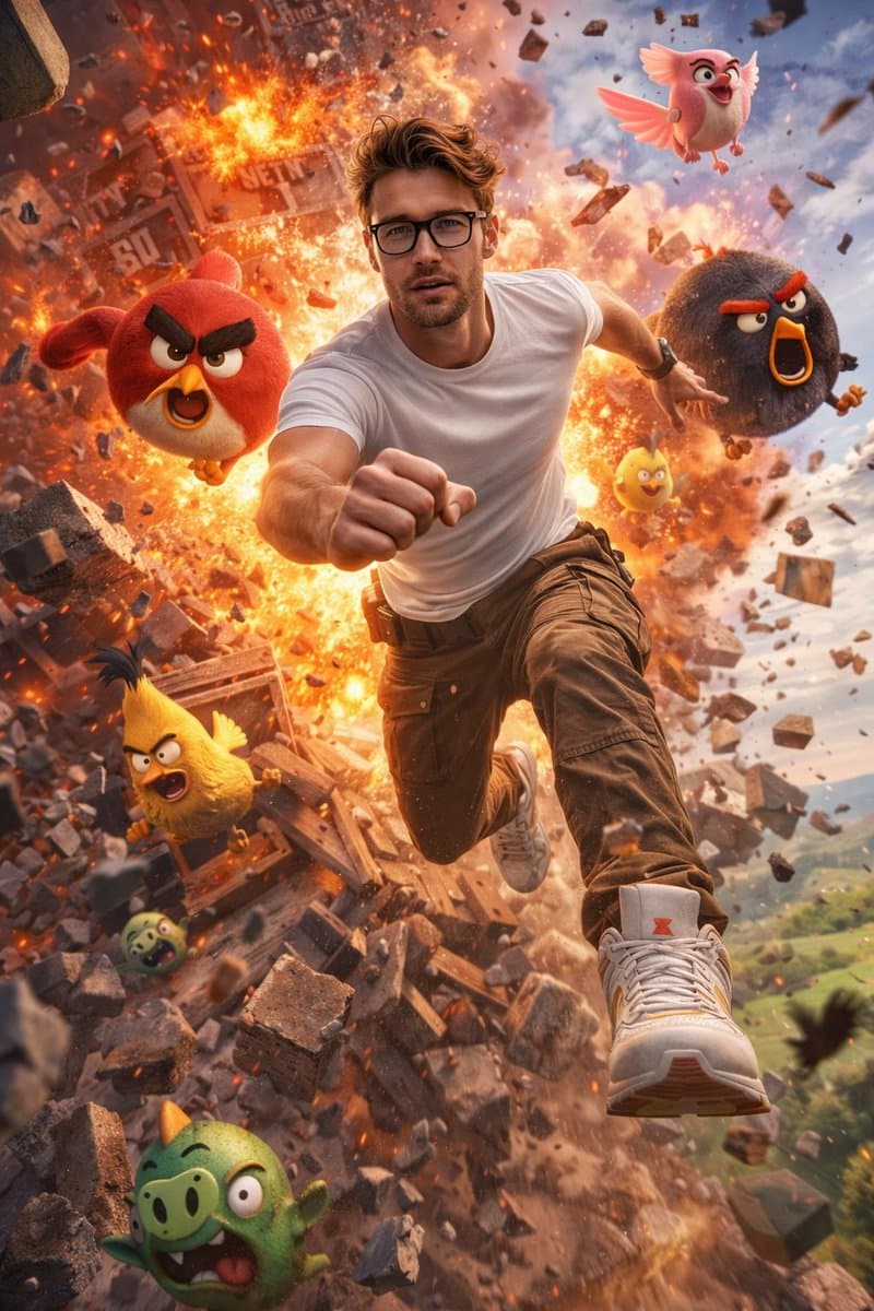 Man Escapes Exploding Angry Birds World