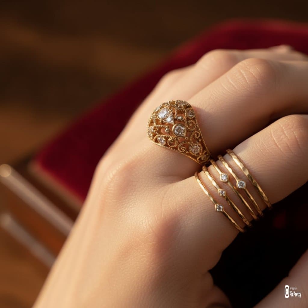 Macro Product Shot: Jewelry on Elegant Model