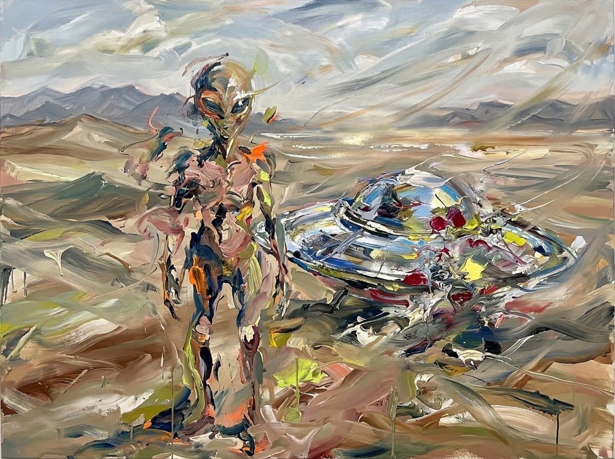 Surreal Alien in Desert, Cecily Brown Style