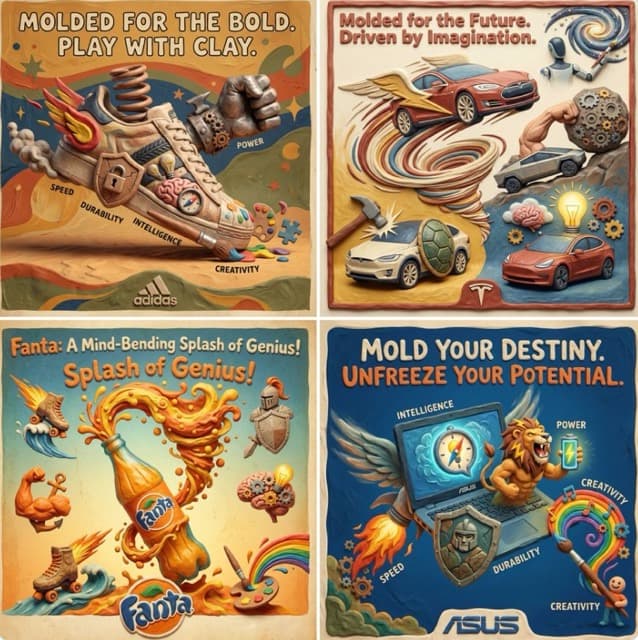 Surreal Clay-Sculpted Product Advertisement