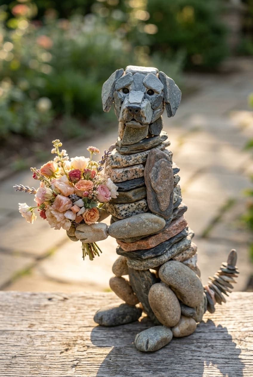 Handcrafted Stone Figurine from Reference Silhouette