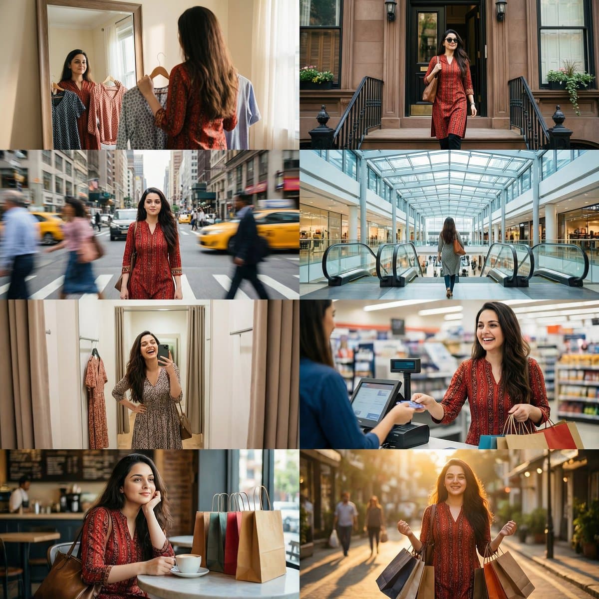 Cinematic 8-Photo Shopping Day Story