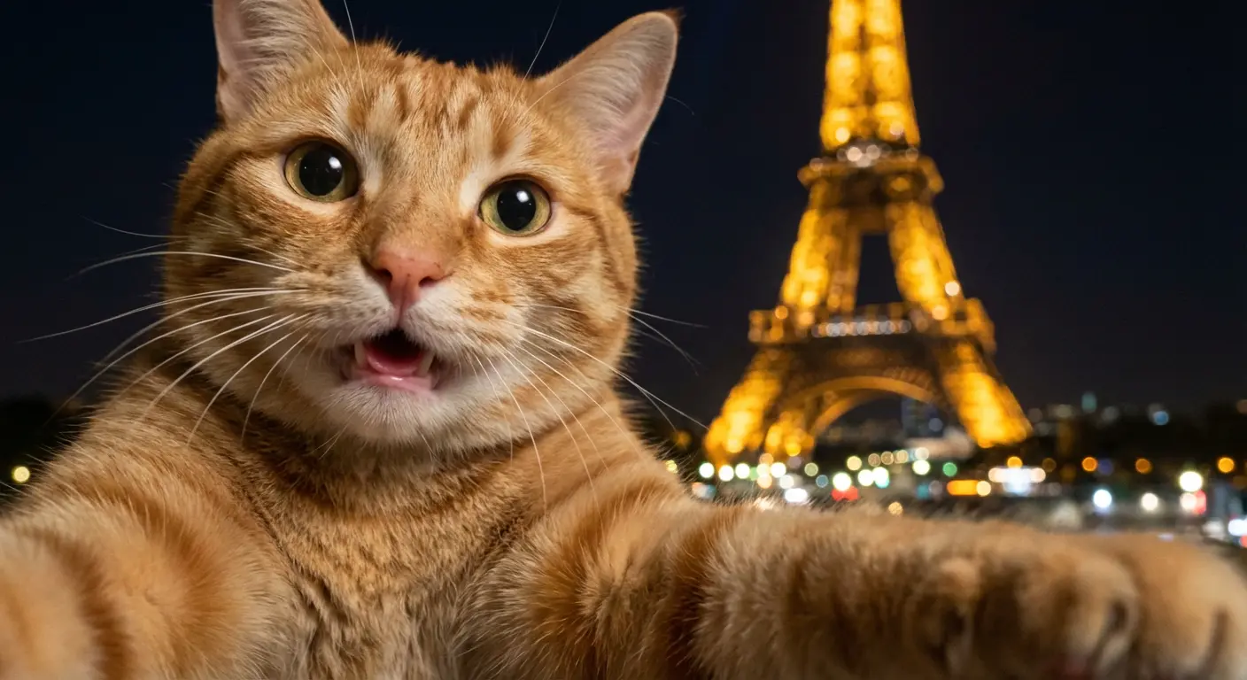 Cat Selfie at Eiffel Tower