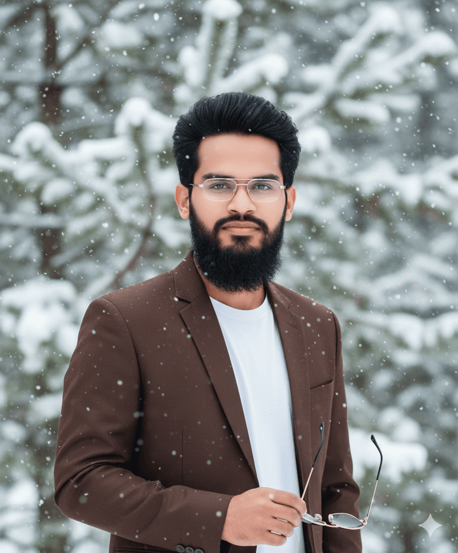 Hyper-realistic DSLR Portrait of a Young Man in Snow