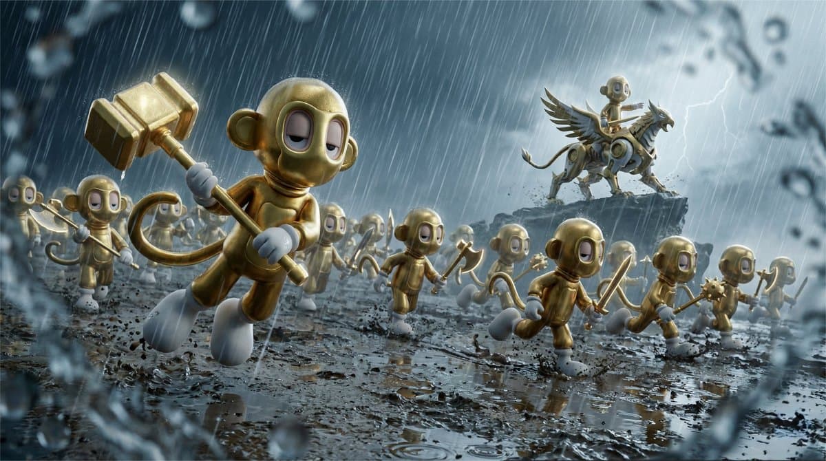 Cinematic Macro Toy-Photography: Charging Army in Rainstorm