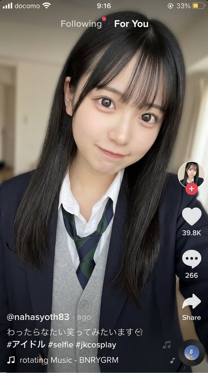 Cute & Sexy Japanese Idol Selfie with TikTok UI