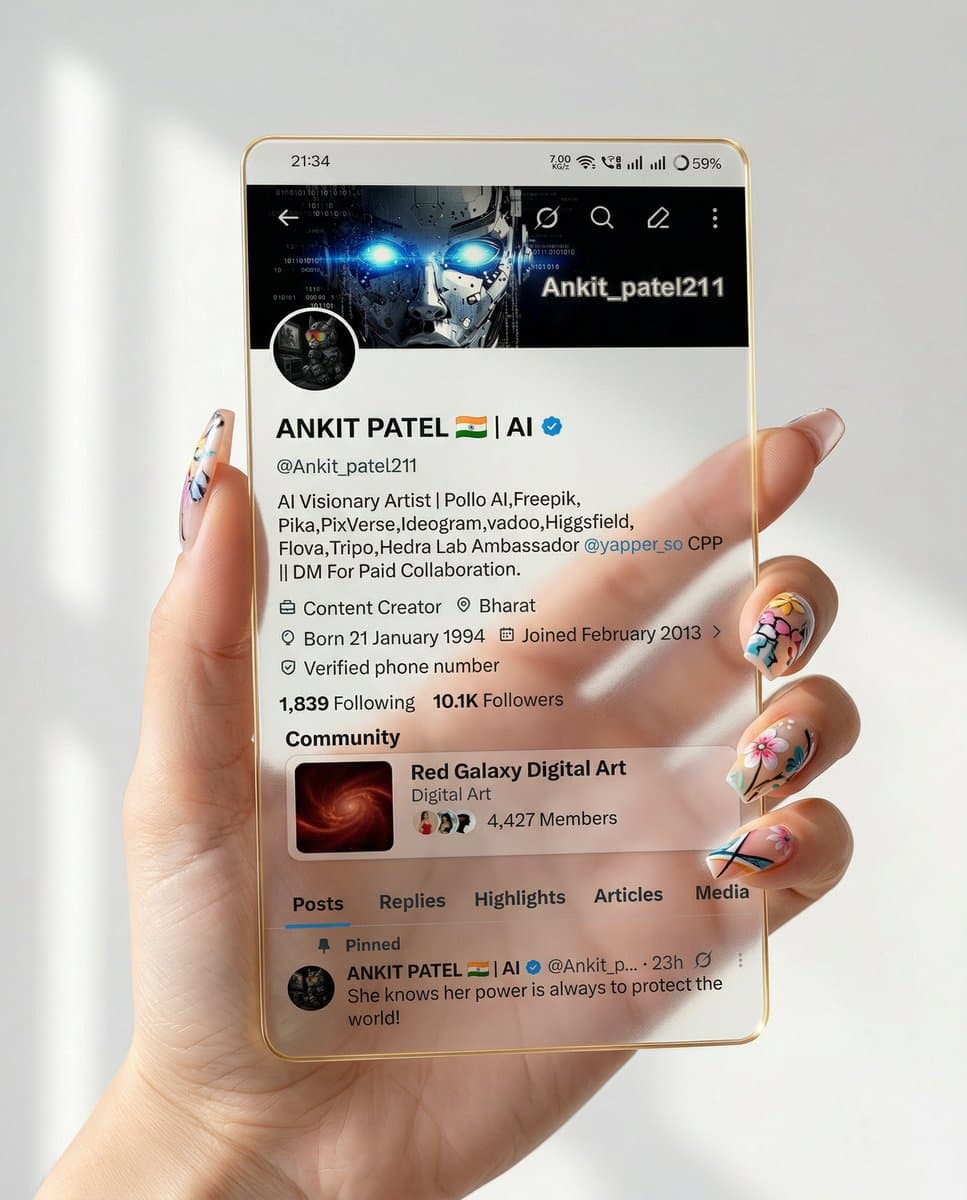 Transparent Glass Social Media Profile