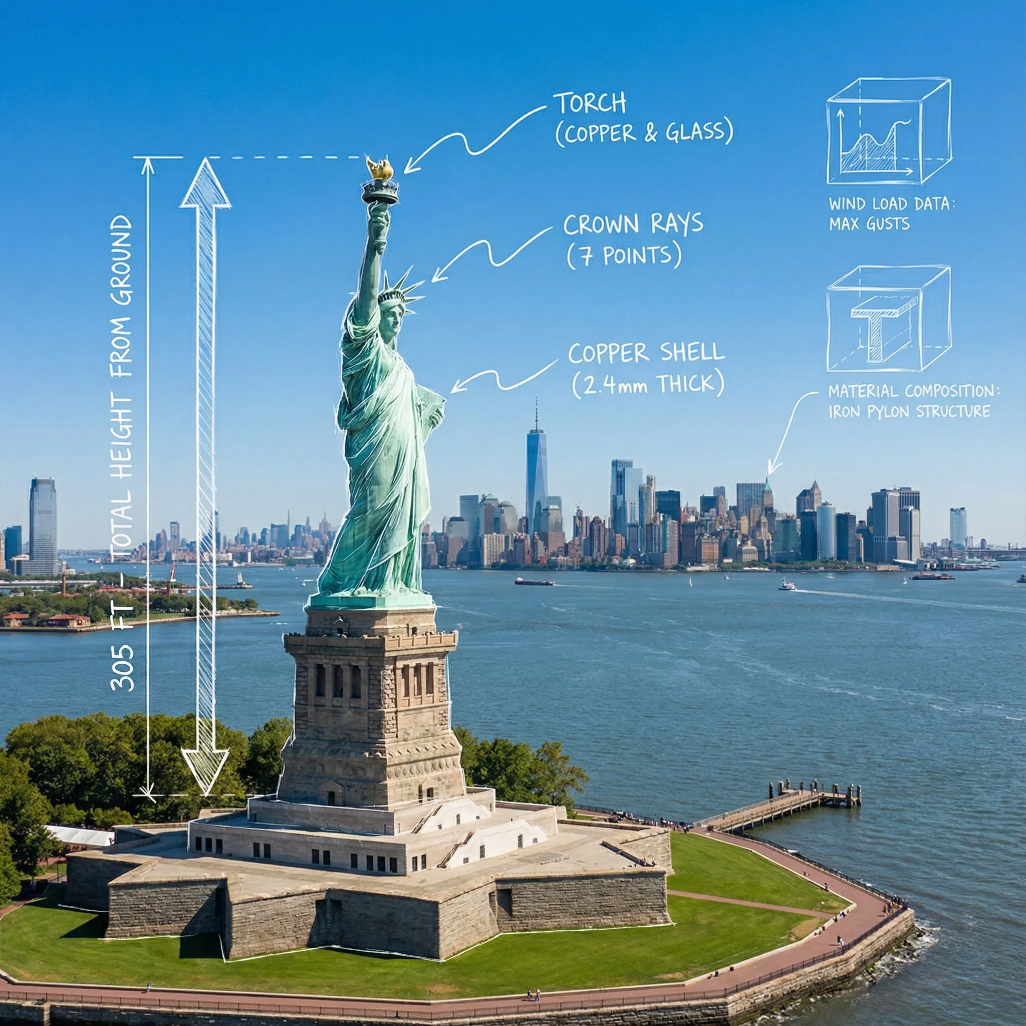 Statue of Liberty with AR Engineering Overlay