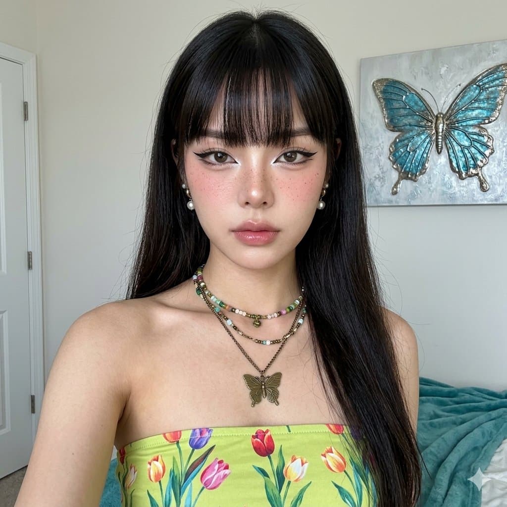 Hyper-realistic iPhone 15 Pro Portrait with Lime Green Top