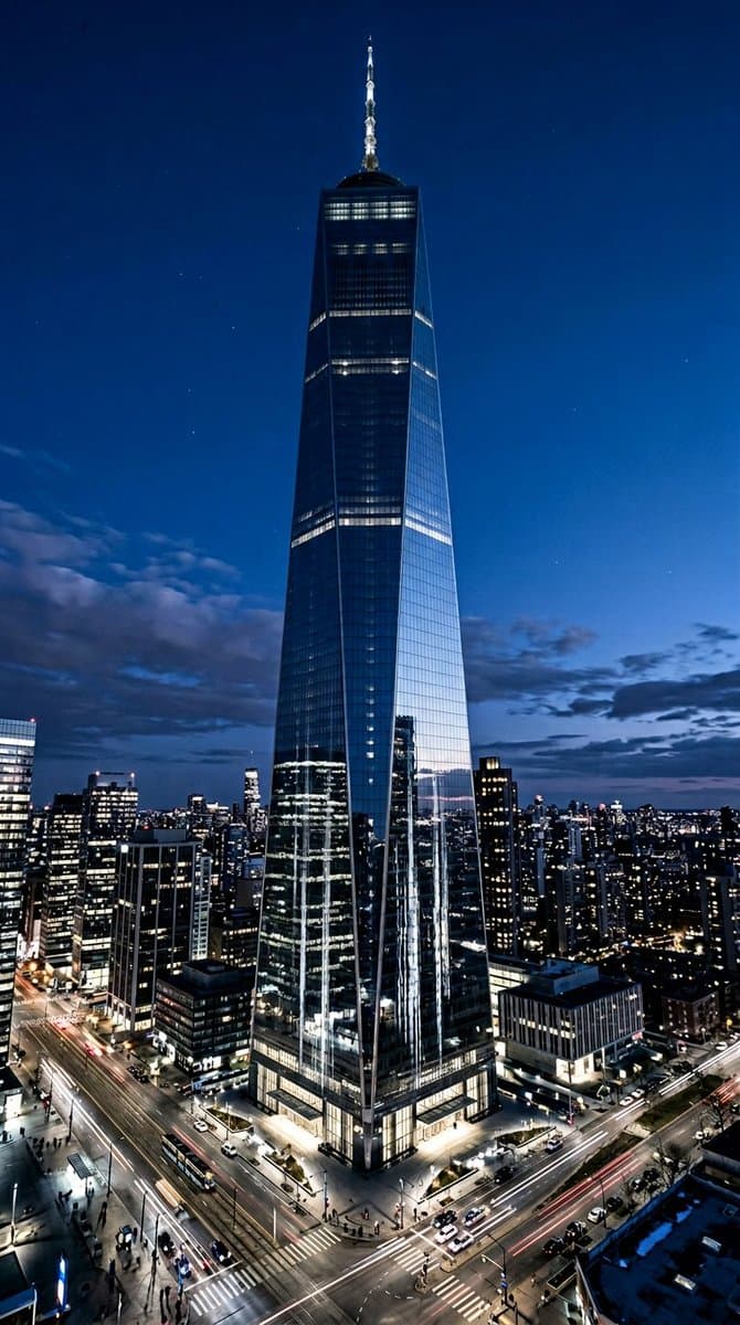 Futuristic Skyscraper Cityscape at Blue Hour