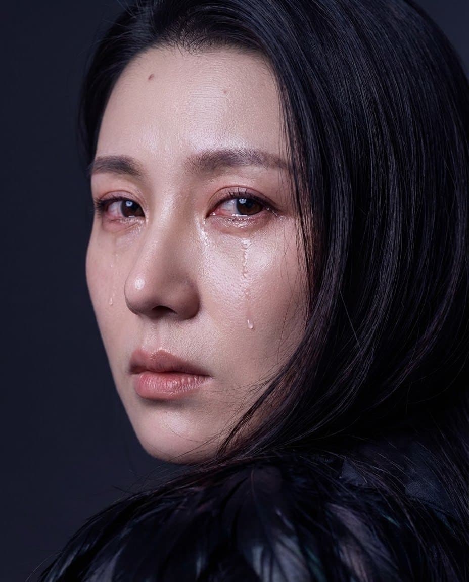 Close-up Portrait of a Girl with Tear Streaks