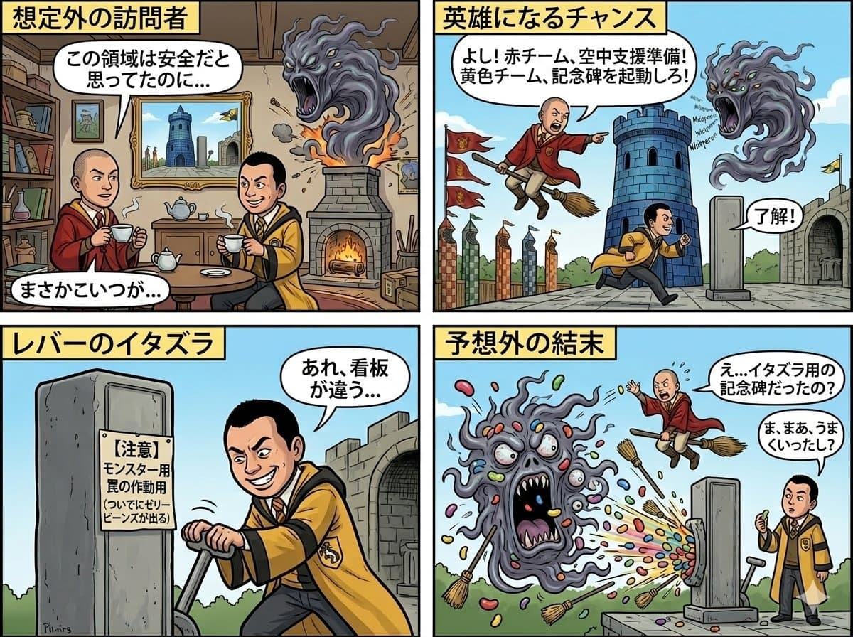4-panel manga: Nobita's Great Adventure into the Underworld