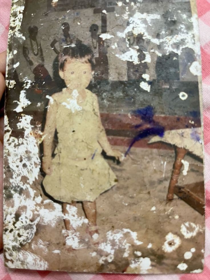 Vintage Photo Restoration of East Asian Girl
