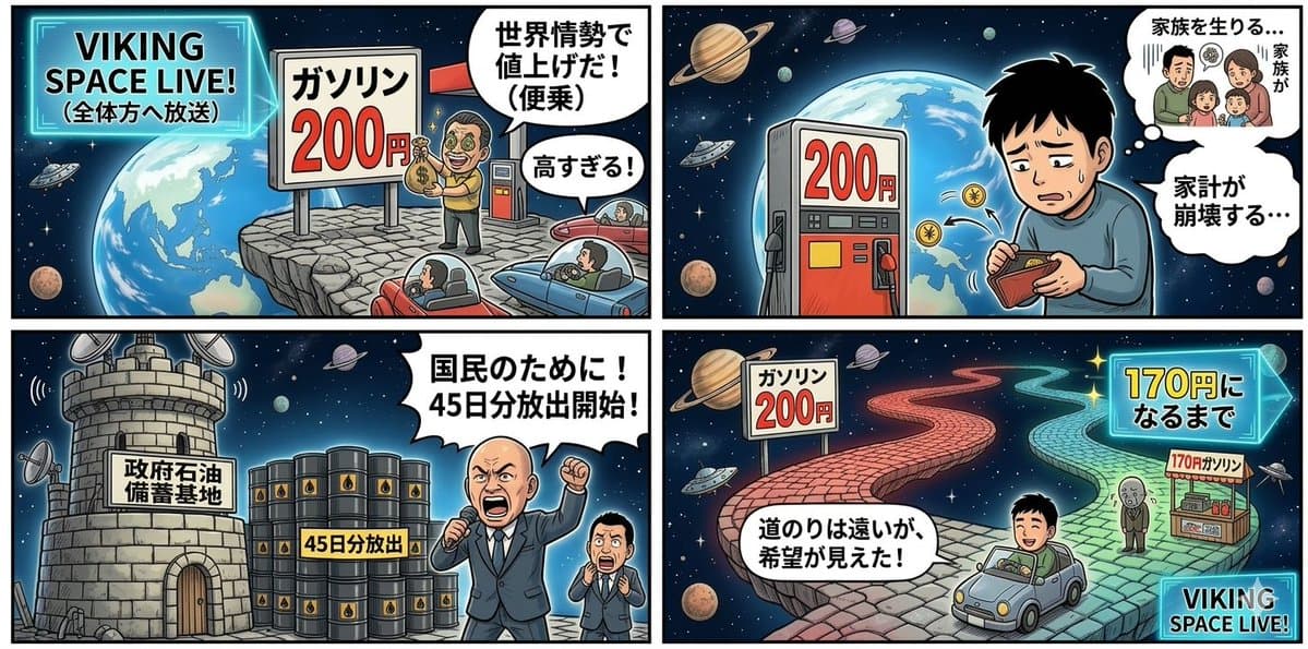 4-Panel Manga: Oil Rush Panic