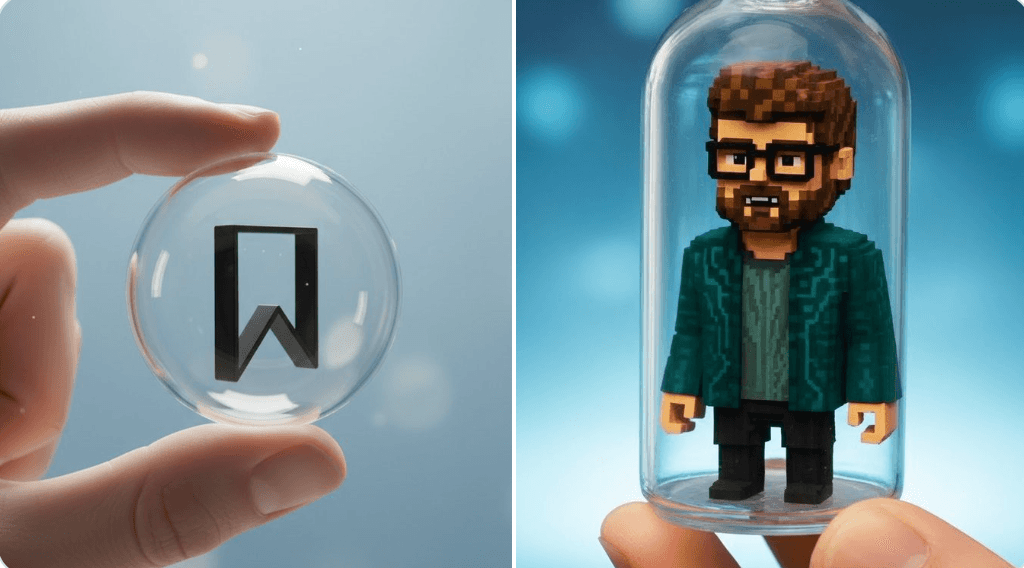 Photorealistic Gashapon Capsule with Miniature Product