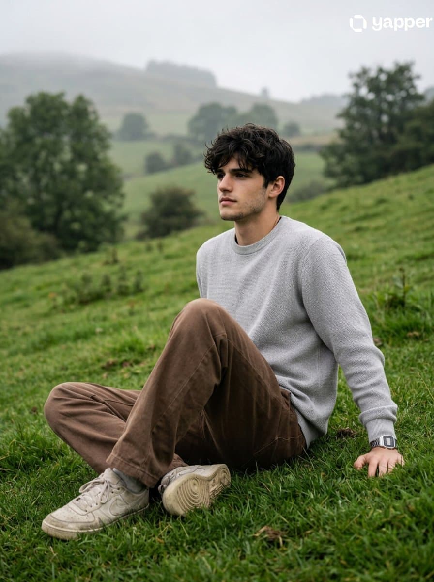 Ultra-realistic Instagram Portrait on Grassy Hillside