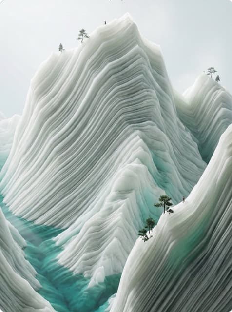 Neo-Chinese Jade Mountain Range
