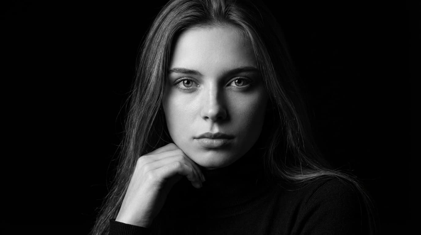 Ultra-realistic Cinematic Monochrome Portrait Photography