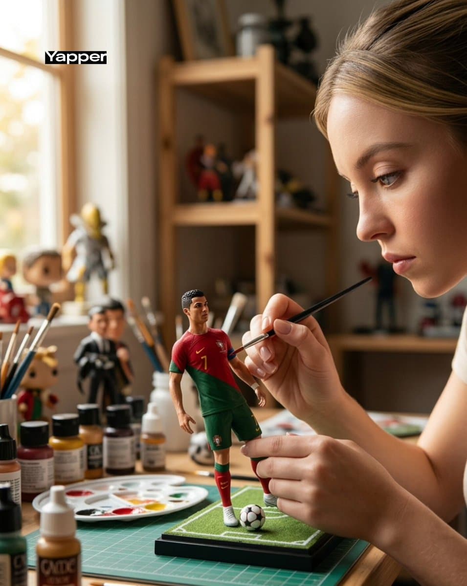 Artist Painting Cristiano Ronaldo Figurine