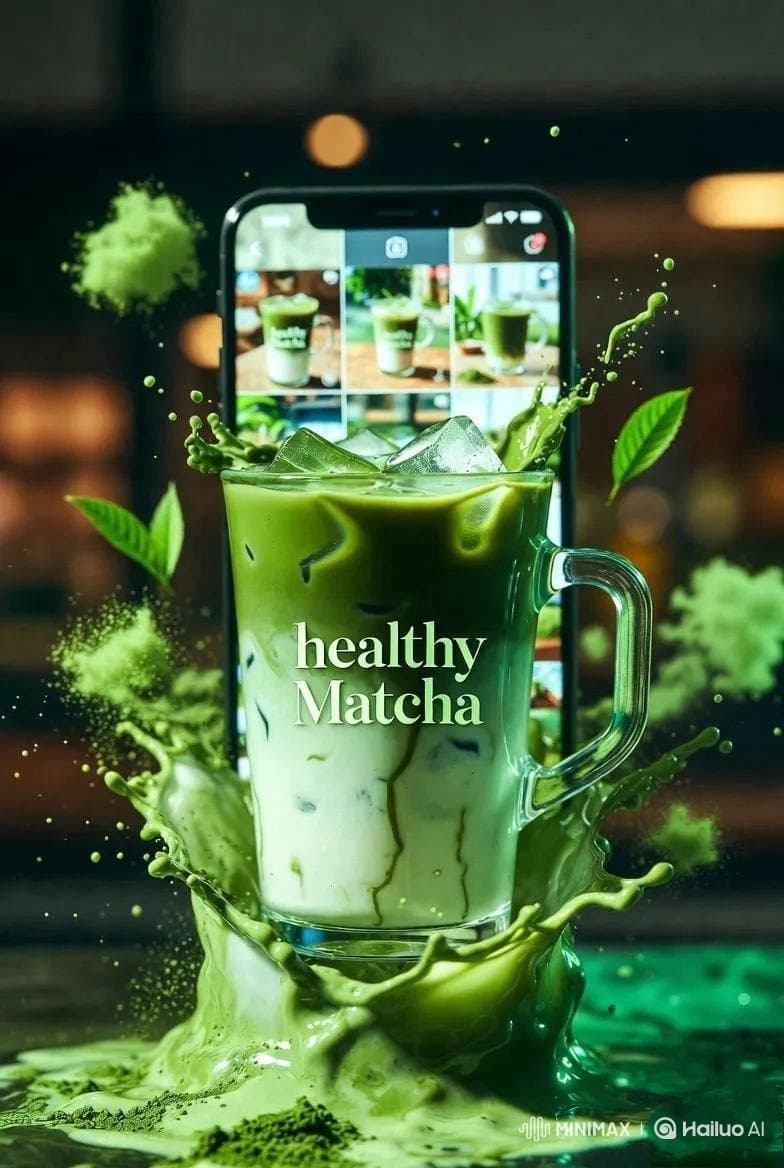 High-end Iced Matcha Latte Product Photography