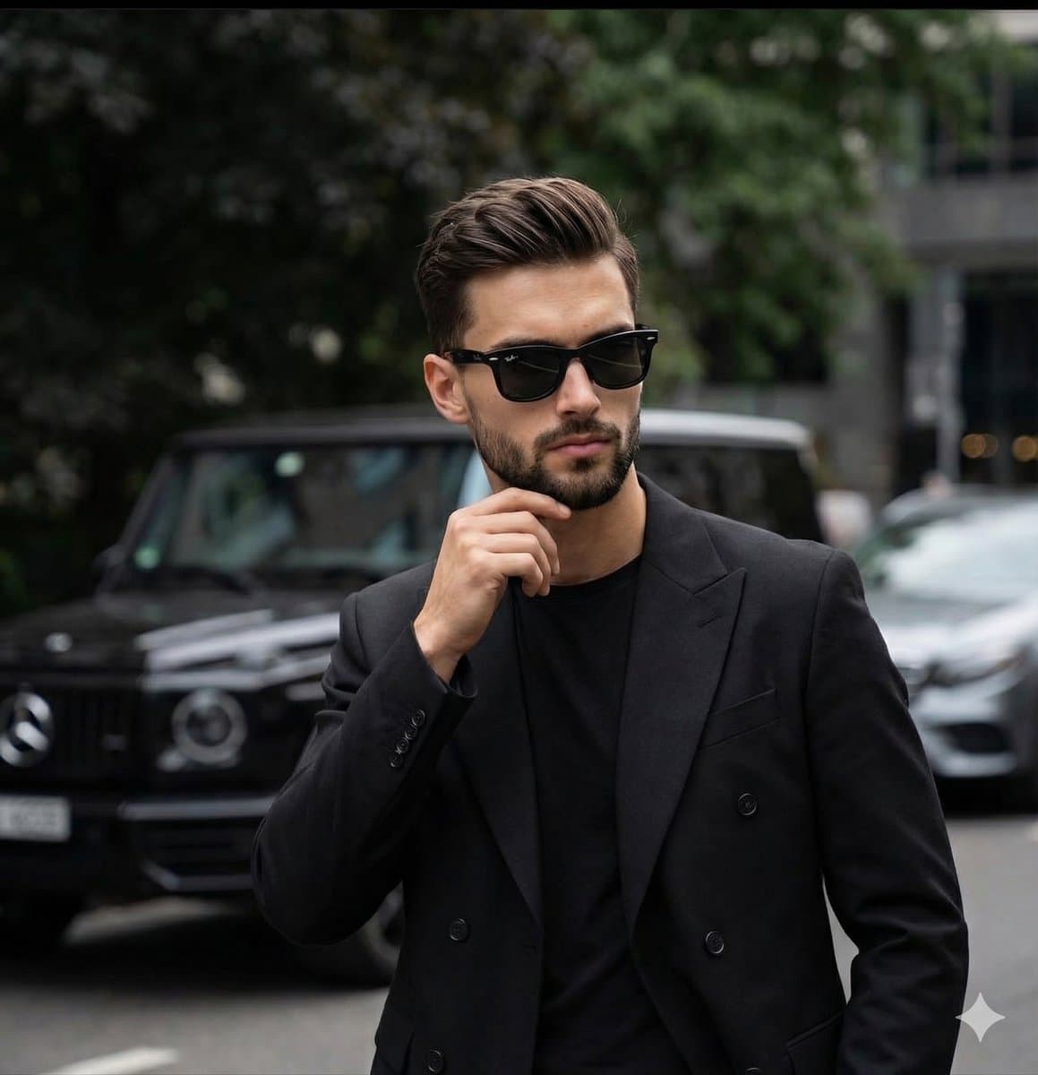 Editorial Portrait of a Man in a Black Suit