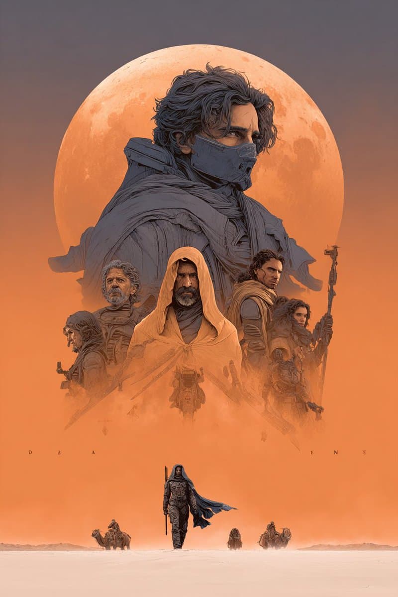 Dune Protagonists in Moebius Style Poster
