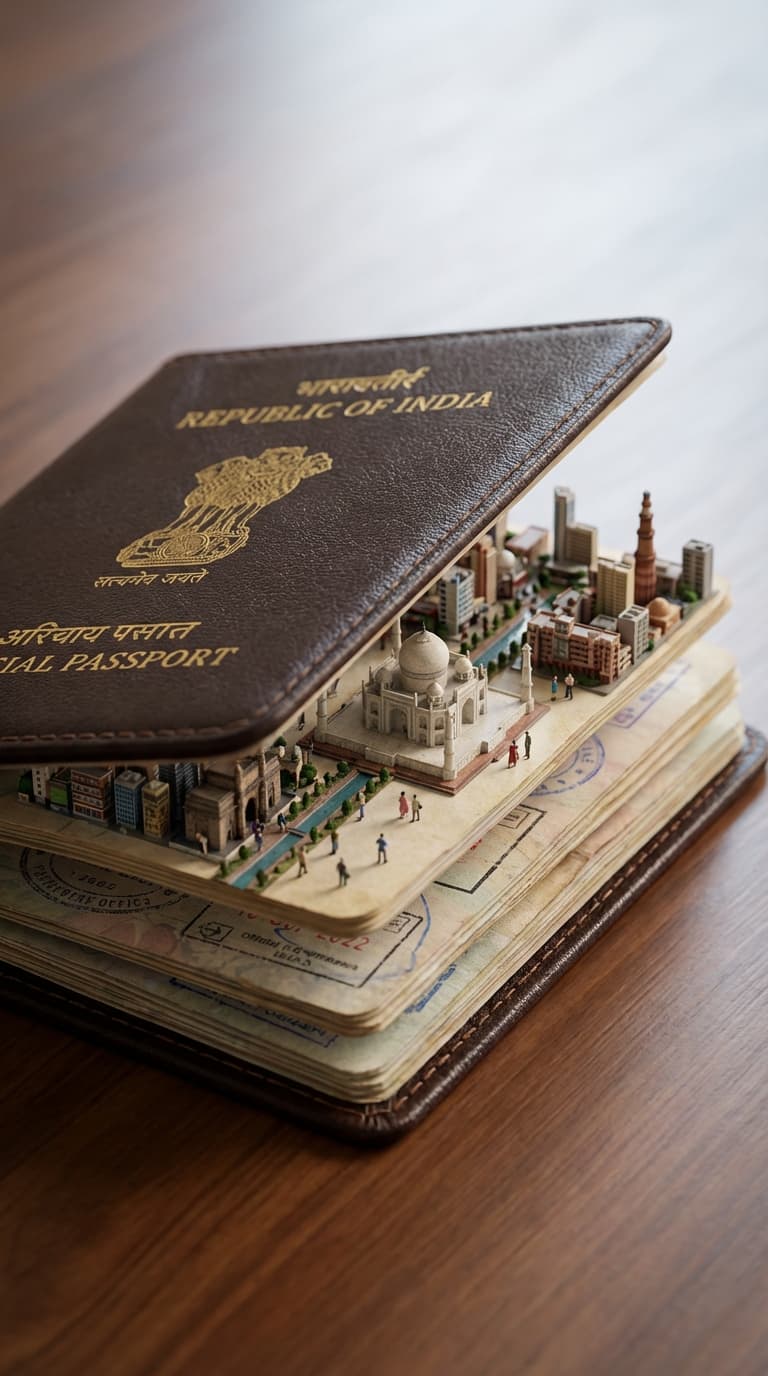 Hyper-realistic Open Passport Diorama