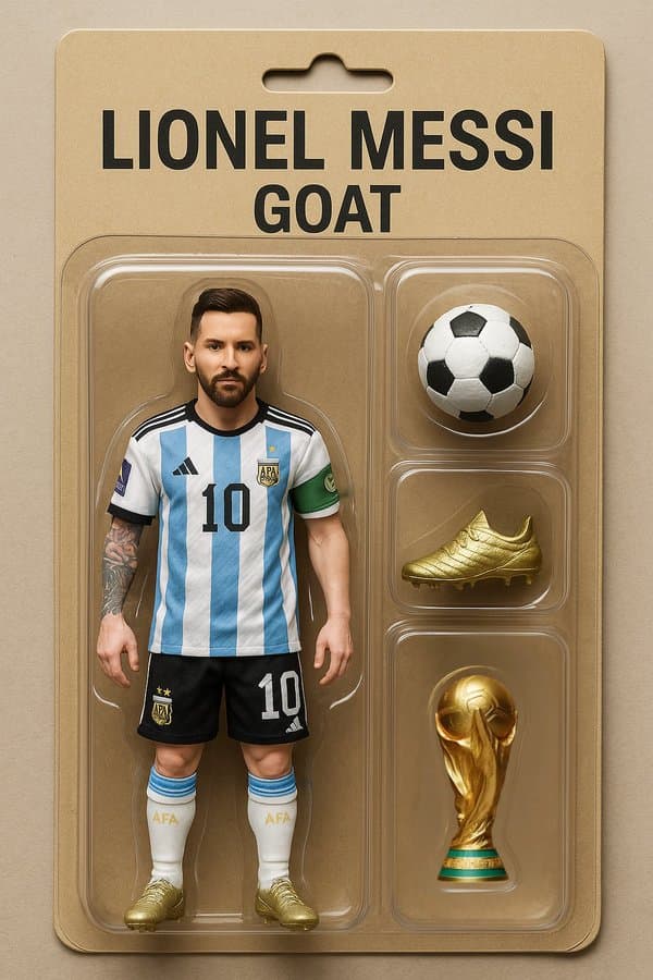 Lionel Messi Action Figure with World Cup