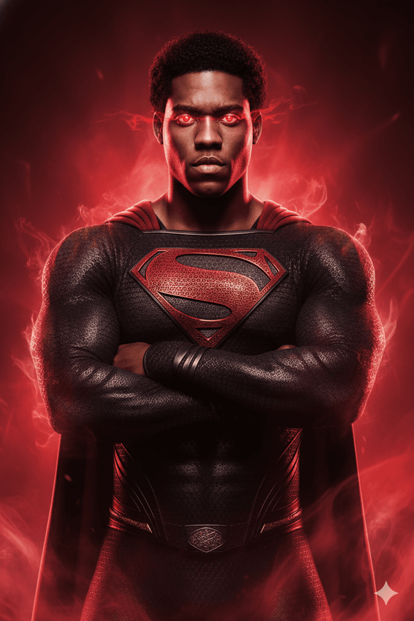 Editorial Portrait of a Superman-like Figure