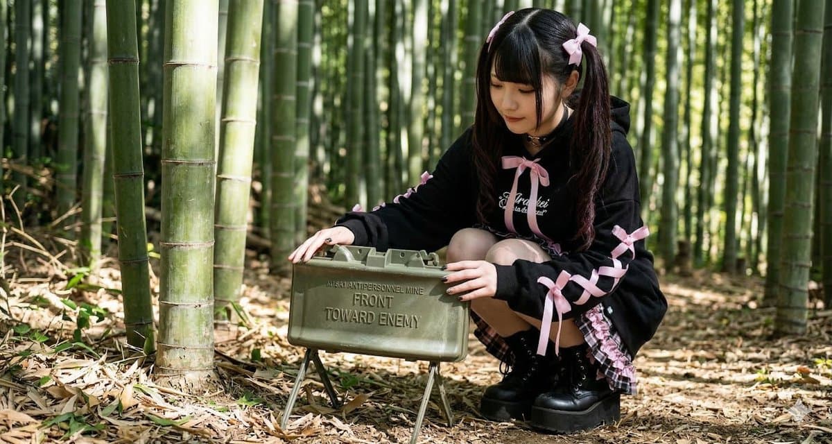 Jirai-kei Girl with Claymore in Bamboo Forest