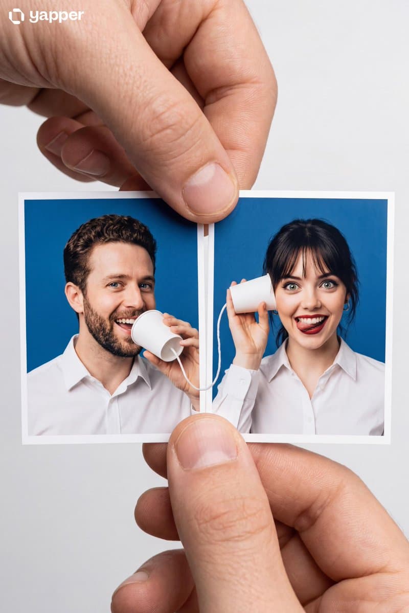 Passport Photos with String Phone Illusion