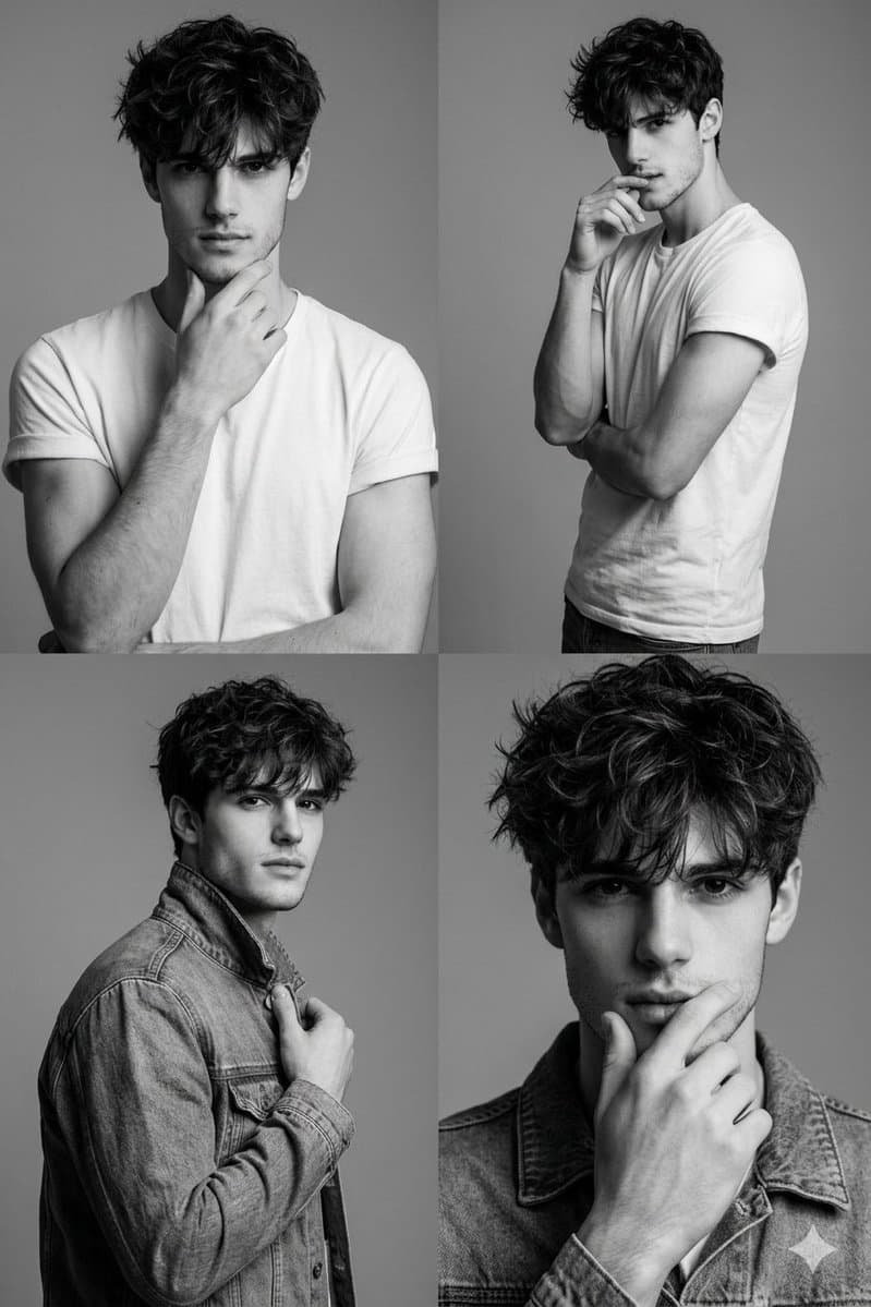 Black-and-White Studio Photoshoot Collage