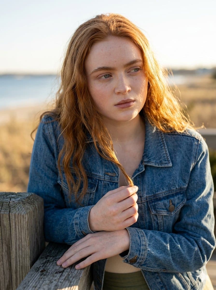 Golden Hour Portrait on a Beach Boardwalk