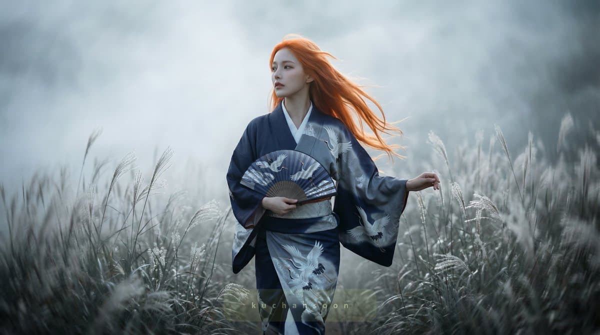 Nano Banana Pro: Orange Hair, Silver Grass