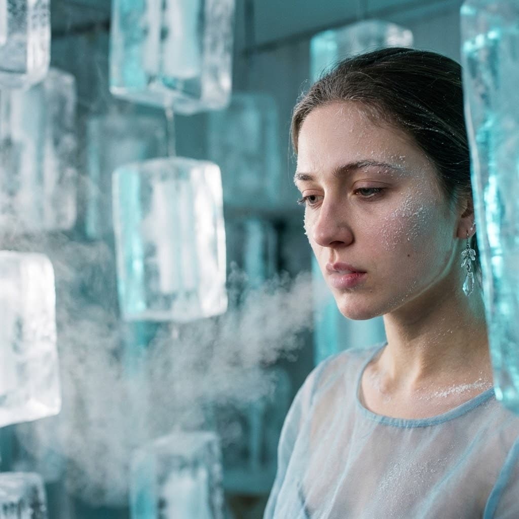 Crystallized Melancholy: Editorial Surrealism Portrait