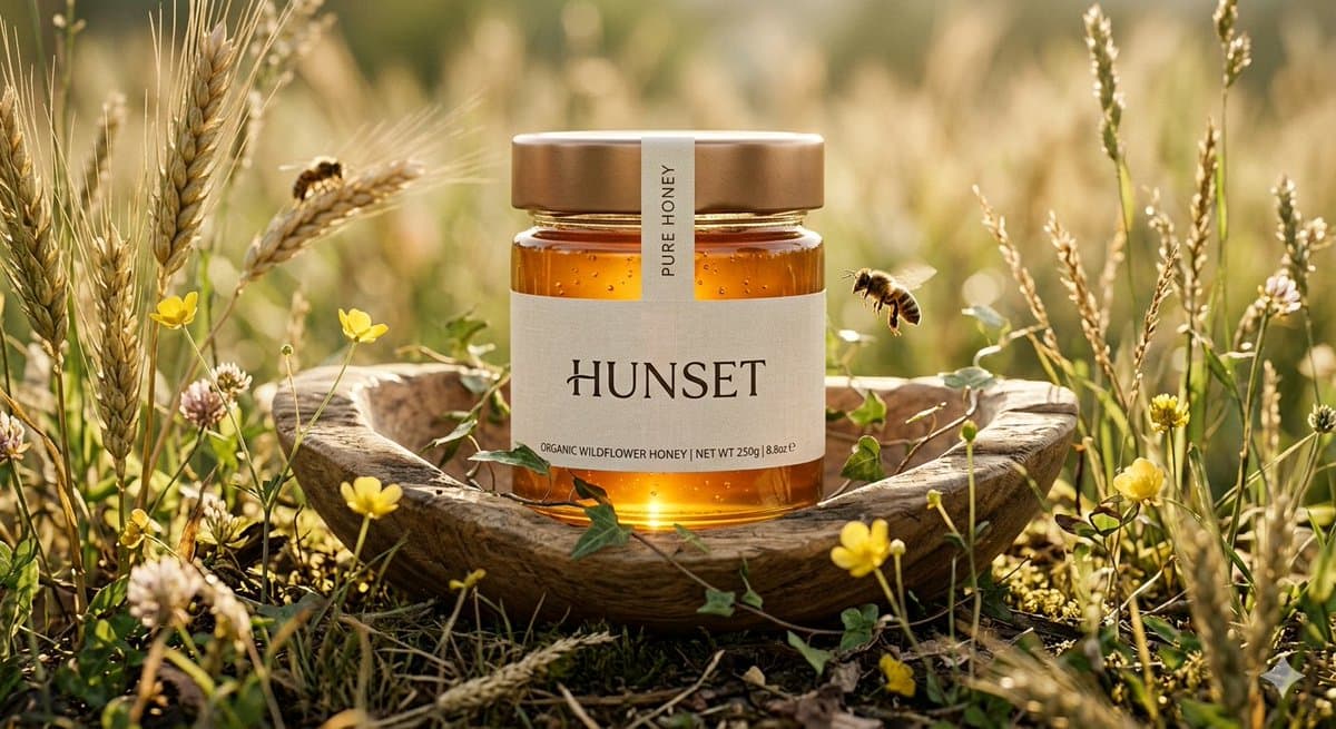 Cinematic Product Shot of Premium Honey Jar