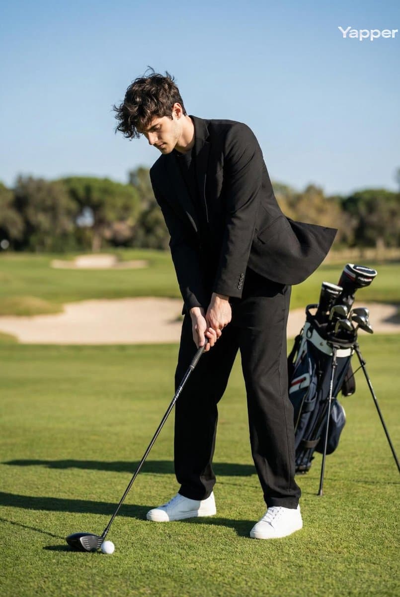 Cinematic Portrait of a Golfer on a Green Course