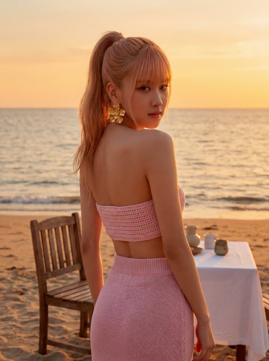 Rosé (BLACKPINK) Sunset Beach Portrait