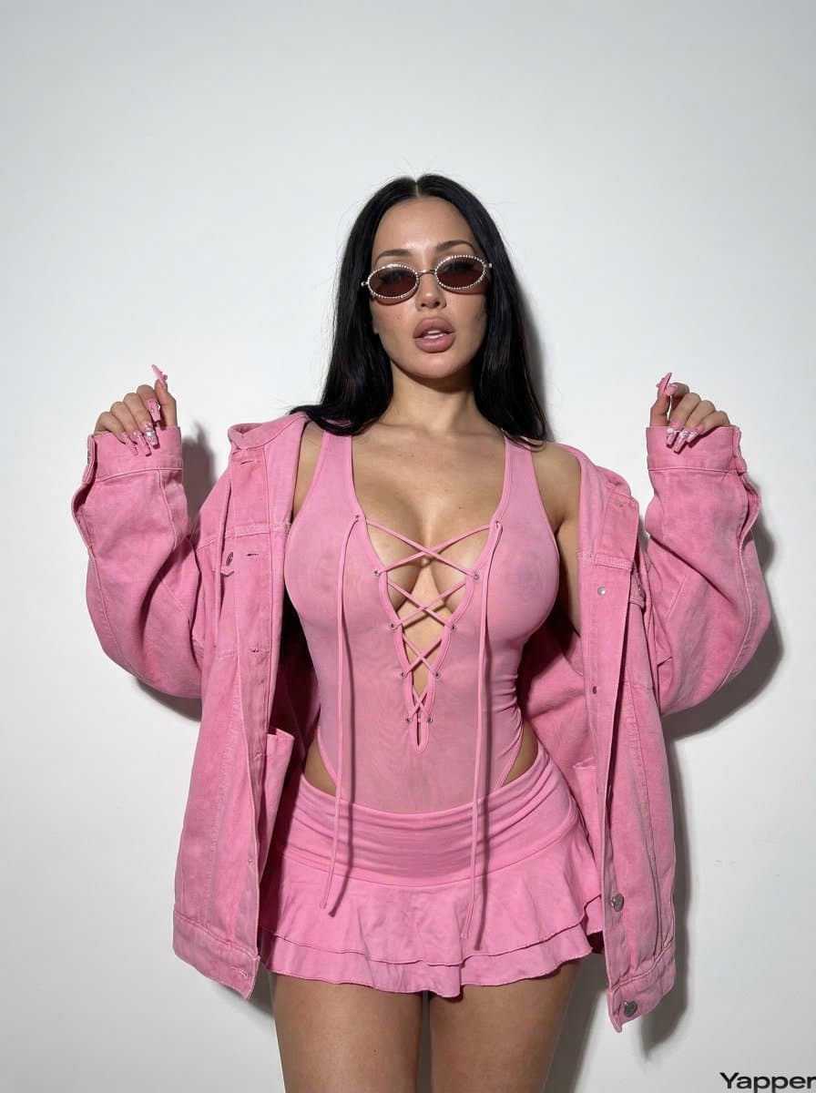 Y2K Hyper-Hourglass Selfie in Pink Monochrome