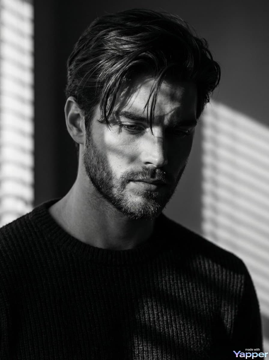 Cinematic Black and White Portrait of a Young Man