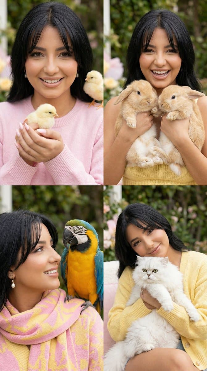 Cute Animal Fashion Editorial with Young Woman