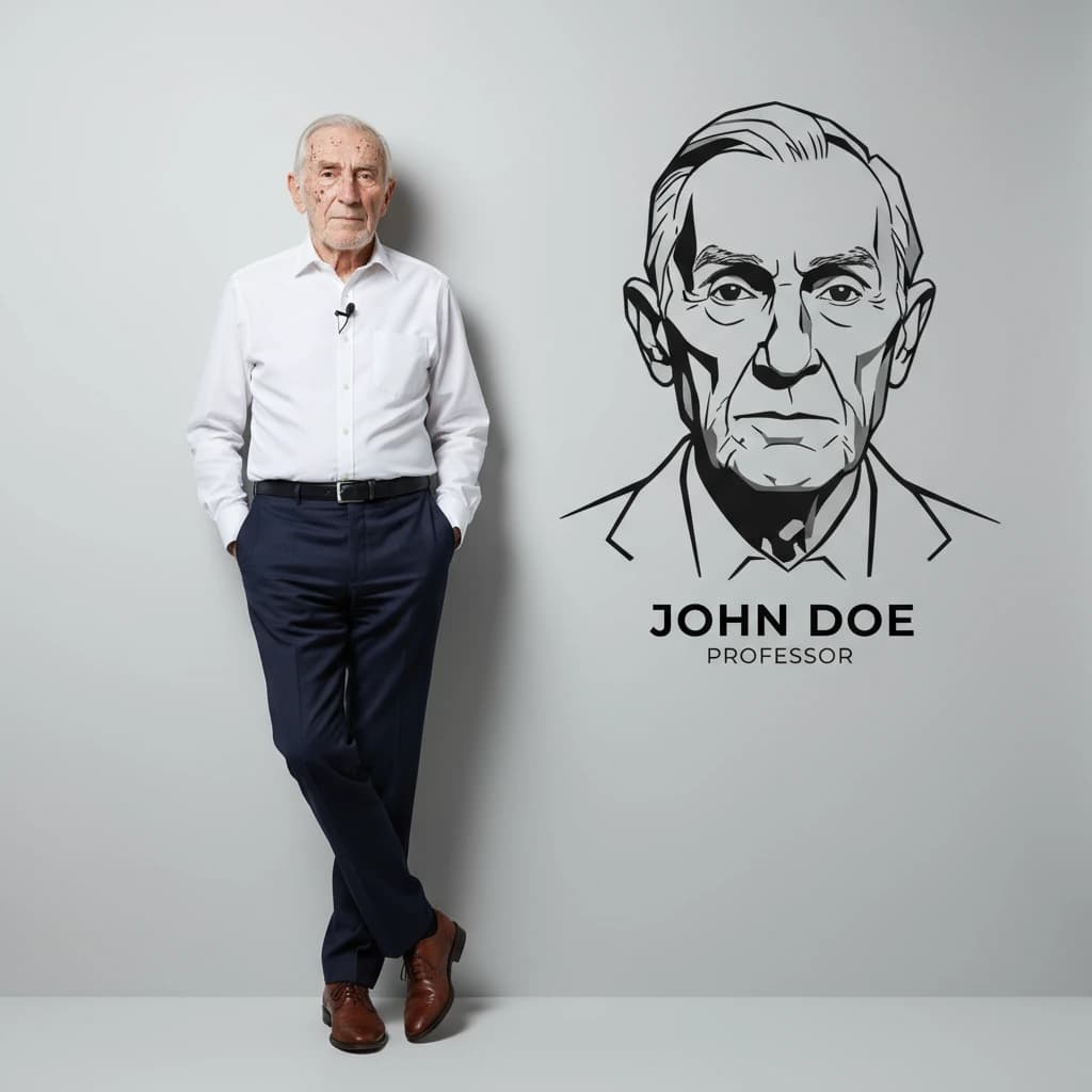 Full Body Portrait with Vector Graphic Overlay
