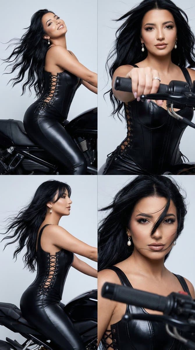 Motorcycle Femme Fatale Fashion Editorial Collage
