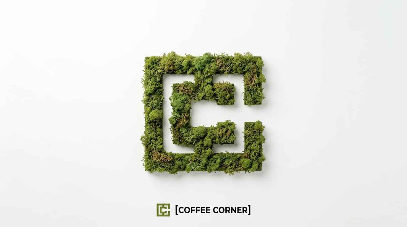 Moss-Textured Logo Icon on White Background