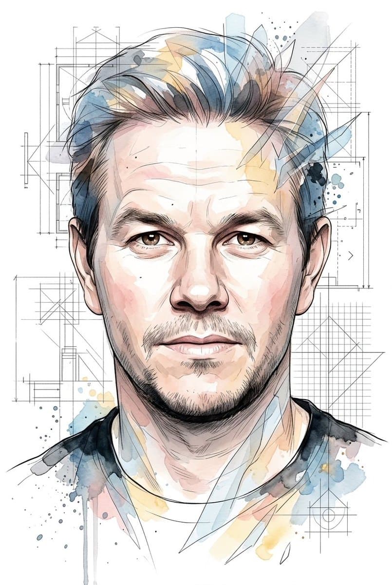 Illustrative Realism Portrait with Watercolor & Ink
